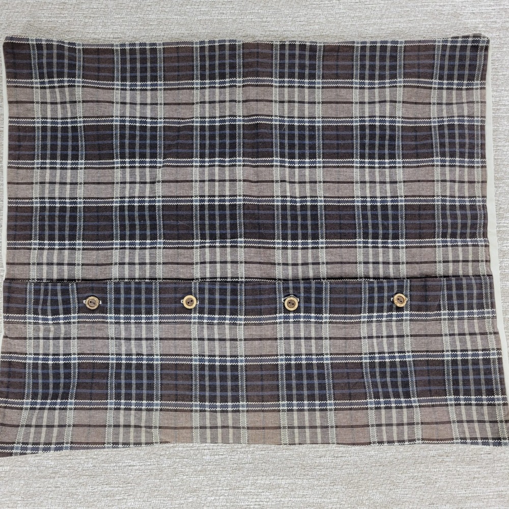 IKEA Alvine Lov Embroidered Floral Pillow Cover 20x24 Cream Cotton Plaid Back - Picture 15 of 16